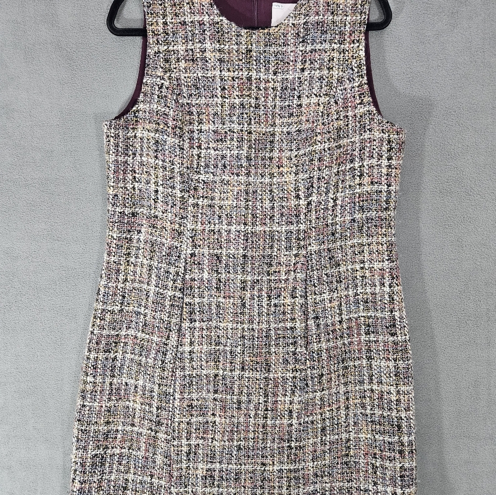 Gal Meets Glam Collection Tweed Midi Sleeveless Pencil Dress Petite 14P Business